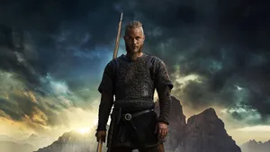 Ragnar Lothbrok 4k Vikings Holding Spear Wallpaper