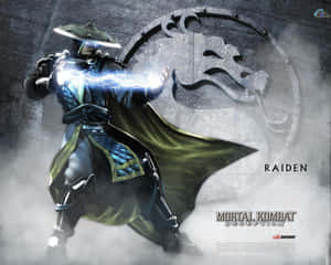 Raiden, The Thunder God, Unleashes His Mighty Powers In Mortal Kombat Wallpaper