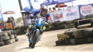 Raider 150 Fi Racing Action Wallpaper