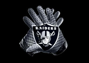 Raiders Football Gloves Clasped Wallpaper