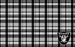 Raiders Logo On Monochrome Tartan Wallpaper