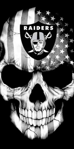 Raiders Logo With Usa Flag On Skull Wallpaper