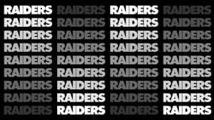 Raiders Text Pattern Blackand White Wallpaper