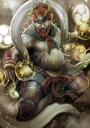 Raijin Thunder Deity Artwork Wallpaper