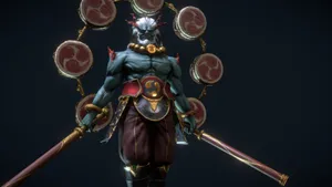 Raijin Thunder God Rendering Wallpaper