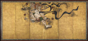 Raijin Traditional Japanese Art Wallpaper