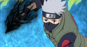 Raikiri: The Lightning Release Technique In A Battle Scene Wallpaper