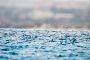 Rain On Water Full Screen Desktop Wallpaper