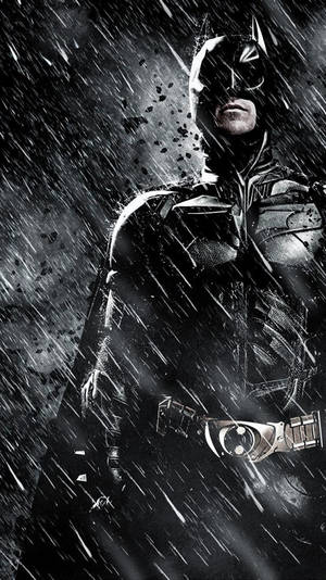 Rain Pouring On Batman Dark Iphone Wallpaper
