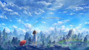 Rainbow_ Above_ Ruins_2560x1440 Wallpaper