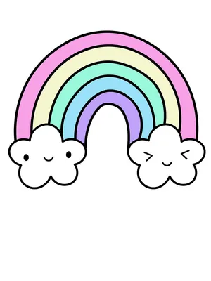 Rainbow And Clouds On A White Background Wallpaper