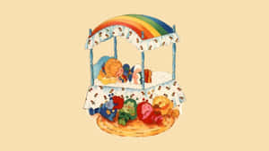 Rainbow Brite Colorful Fruit Cart Wallpaper