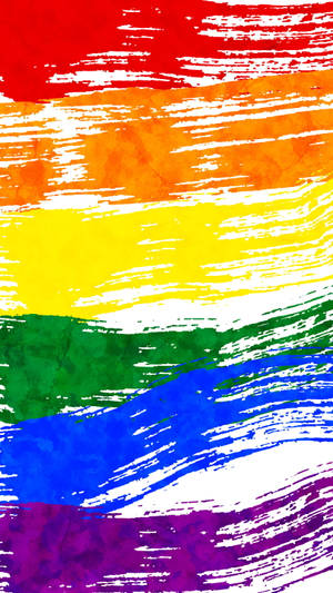 Rainbow Brush Strokes Lgbt Phone Wallpaper