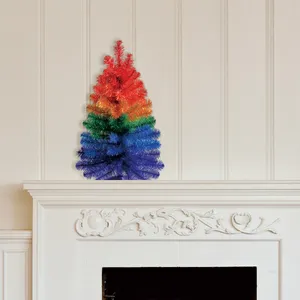 Rainbow Christmas Treeon Mantel Wallpaper