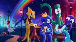 Rainbow Friends Amusement Park Night Wallpaper