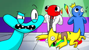 Rainbow Friends Cartoon Chaos Wallpaper