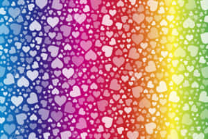 Rainbow Heart Pattern Desktop Wallpaper