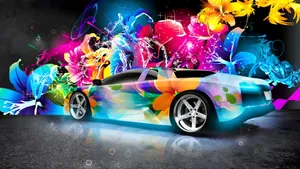 Rainbow Lamborghini Art Wallpaper