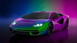 Rainbow Lamborghini Sports Car Wallpaper