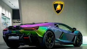 Rainbow Lamborghini Sports Car Wallpaper
