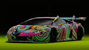 Rainbow Lamborghini Sports Car Wallpaper
