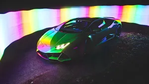 Rainbow Lamborghini Sports Car Wallpaper