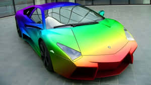 Rainbow Lamborghini Sports Car Wallpaper