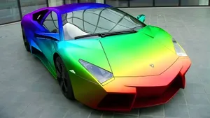 Rainbow Lamborghini Sports Car Wallpaper