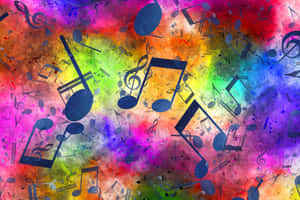 Rainbow Music Notes Wallpaper