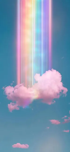 Rainbow Neon Aesthetic 1242 X 2688 Wallpaper