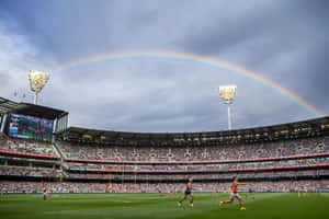 Rainbow Over M C G During Match.jpg Wallpaper