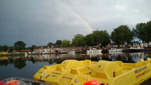 Rainbow Over Tilburg Waterfront Wallpaper
