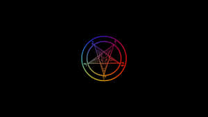 Rainbow Pentagramon Black Background Wallpaper