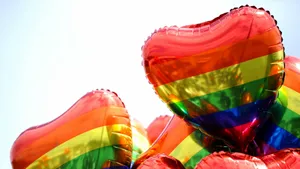 Rainbow Pride Balloons Sky Wallpaper