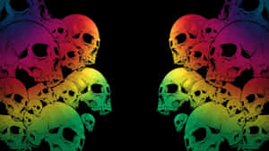 Rainbow_ Skull_ Mirror_ Art Wallpaper