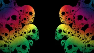 Rainbow_ Skull_ Mirror_ Art Wallpaper
