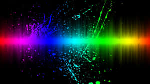 Rainbow Splatters On A Black Background Wallpaper