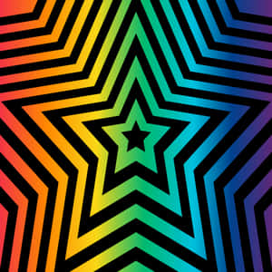 Rainbow Star Illusion Wallpaper