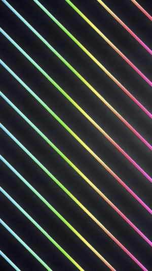 Rainbow Striped Lines On A Black Background Wallpaper