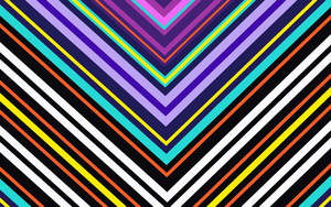 Rainbow Stripes Forming V-shape Wallpaper