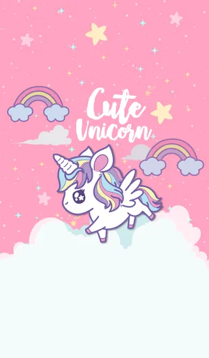 Rainbow Unicorn In The Clouds Wallpaper