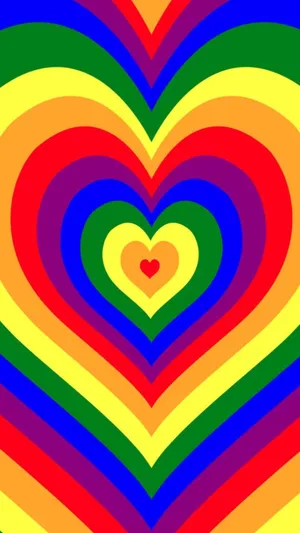 Rainbow Wildflower Heart Wallpaper