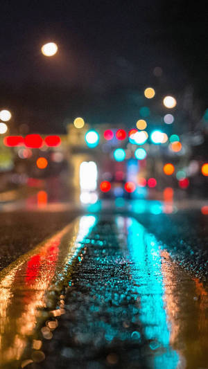 Raining City Bokeh Lights Top Iphone Hd Wallpaper