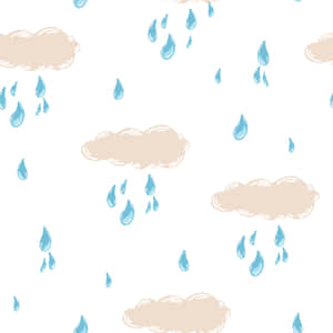 Rainy_ Clouds_and_ Drops_ Pattern Wallpaper