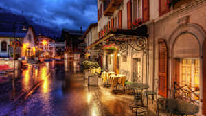 Rainy_ Evening_in_ European_ Village Wallpaper