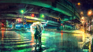 Rainy_ Night_ Underpass_ Romance Wallpaper