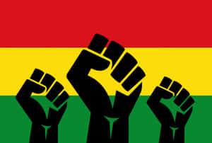 Raised Fists Pan African Flag Black History Month Wallpaper