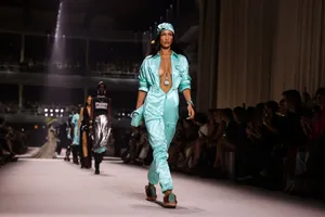 Ralph Lauren Corporation Blue Clothes Catwalk Wallpaper