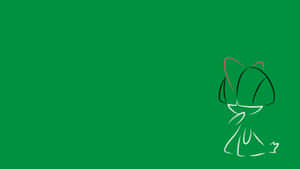 Ralts Line Art In Green Background Wallpaper