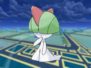 Ralts With Game Map Background Wallpaper